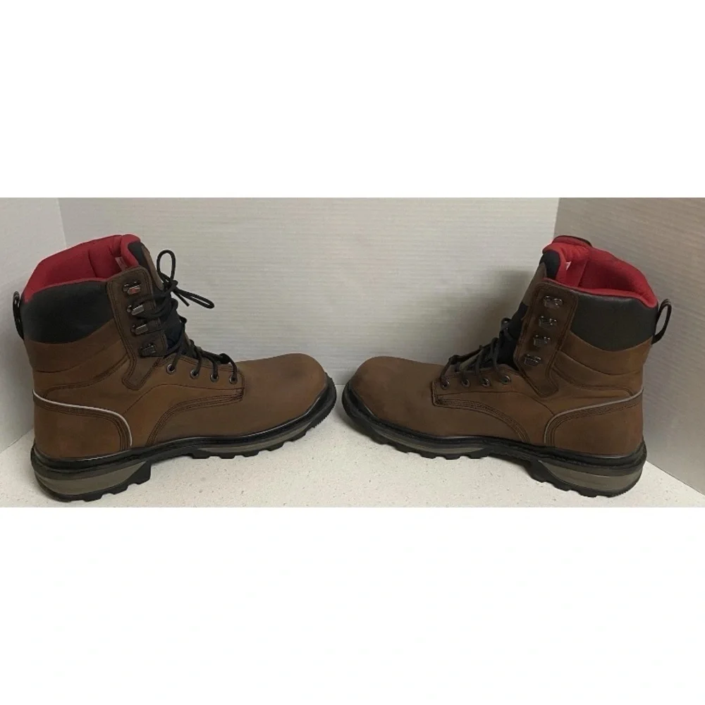 Rocky Rams Horn Waterproof Composite Toe Brown Leather Work Boots Size 14W